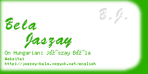 bela jaszay business card